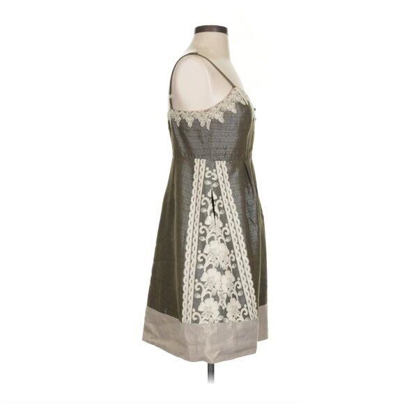 Anthropologie Moulinette Soeurs Rainwashed Shale Dress W/Crochet Eyelet Lace 10 - Picture 5 of 7